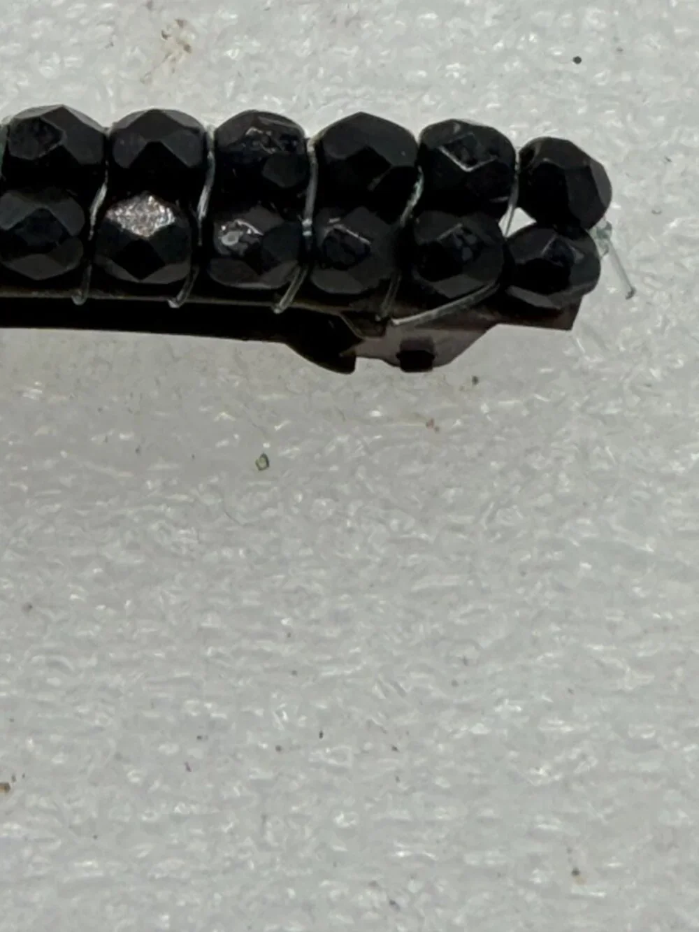 Vintage Hair Barrette Black Beads